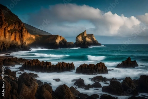 Obraz sunset over the ocean Generated Ai