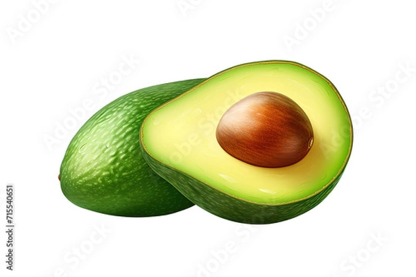 Obraz Avocado Clipping Path isolated on a Transparent background. Generative AI