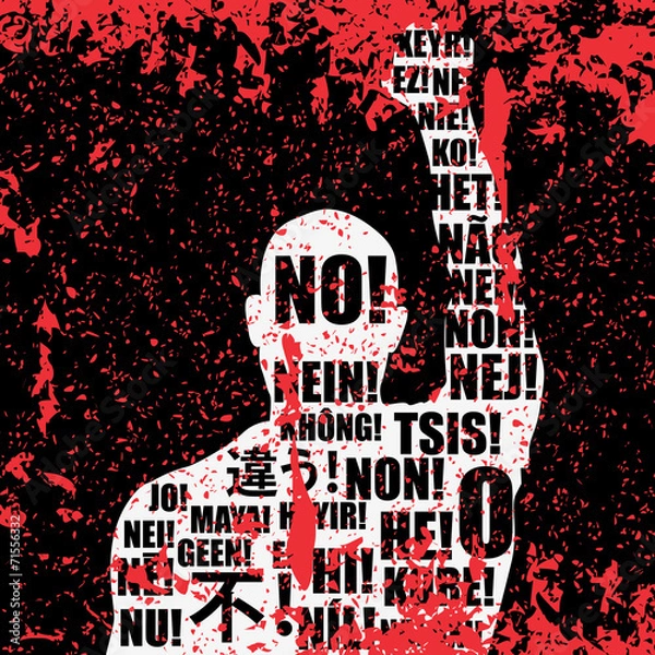 Obraz Vector grunge riot man protesting