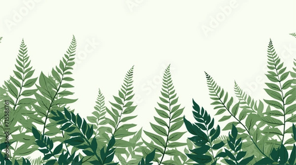 Fototapeta Abstract fern leaves forming a repeating pattern, conveying the delicate and intricate details found in lush greenery. simple minimalist illustration creative