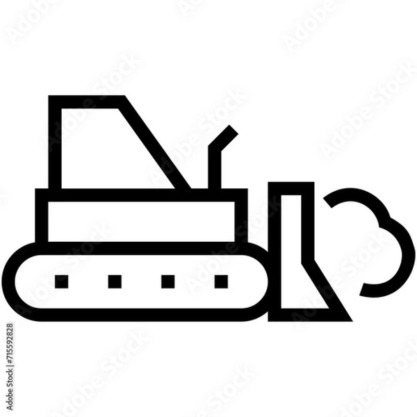 Fototapeta Bulldozer Vector Icon 
