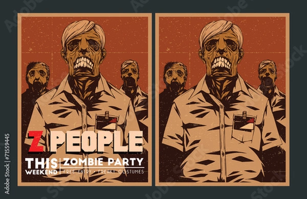 Fototapeta Zombie party invitation.