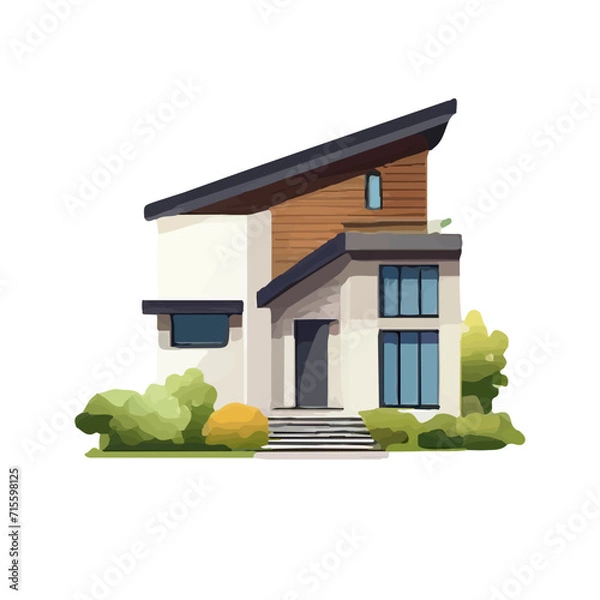 Obraz モダンな住宅のイラスト