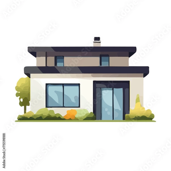 Obraz モダンな住宅のイラスト