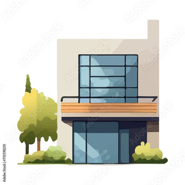 Obraz モダンな住宅のイラスト