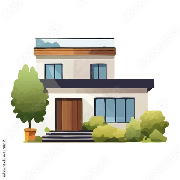 Obraz モダンな住宅のイラスト