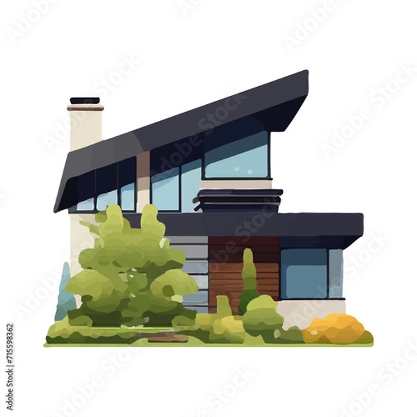 Obraz モダンな住宅のイラスト