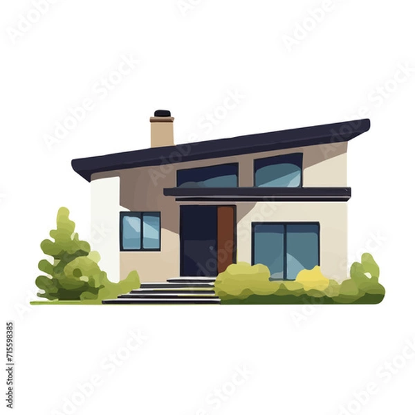 Obraz モダンな住宅のイラスト