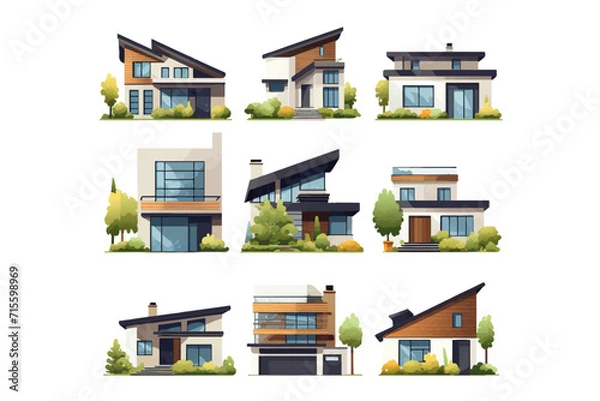Obraz モダンな住宅セット