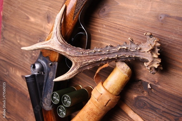 Obraz hunting shotguns and knives