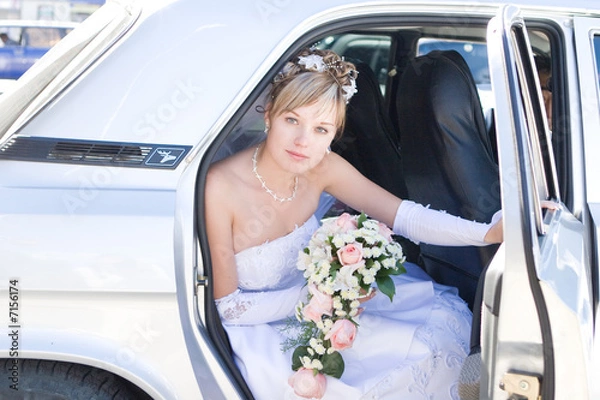 Obraz bride in the car