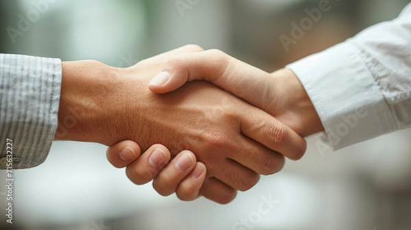 Fototapeta 
Business professionals engaged in negotiating a contract. Photography capturing the intensity and collaboration of the corporate negotiation process.