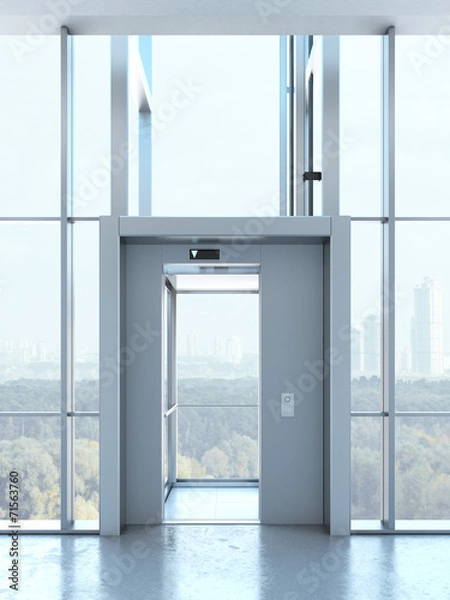 Obraz Przezroczysta winda w penthouse