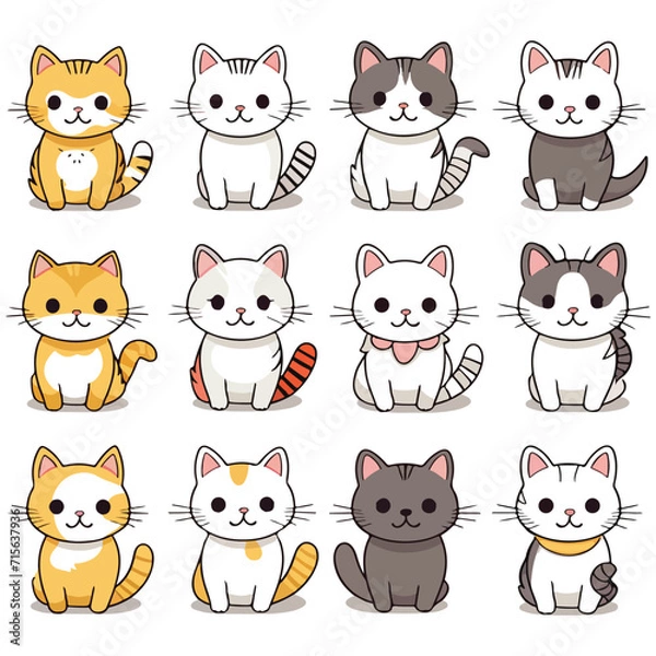 Fototapeta cat vector design illustration isolated on white background
