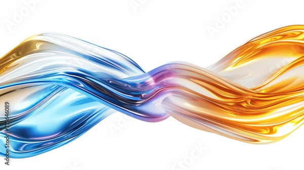 Obraz 3d abstract modern gradient wave isolated on transparent background