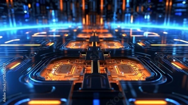 Fototapeta New future technology concept abstract background for.Generative AI