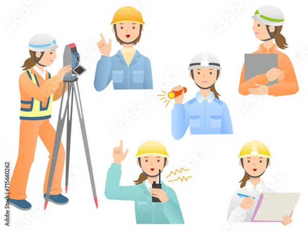 Obraz 働く工事現場作業員 女性