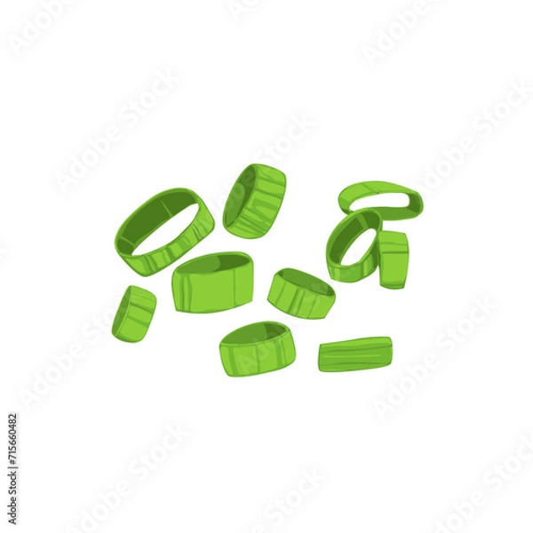 Obraz Chopped Green Onion, isolated cartoon drawing