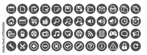 Obraz Big set of web business icons. Flat round icons. Internet resource, design elements for any business. Vector