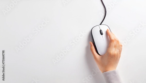 Obraz マウスを握っている手元