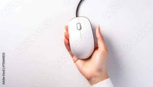Obraz マウスを握っている手元