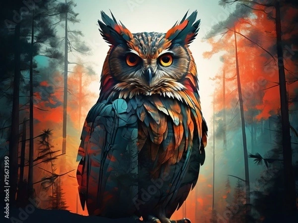 Obraz owl on the tree