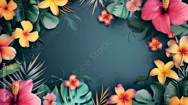 Fototapeta floral frame in bright colors is realistic for wedding invitation invites, wallpapers, fashion, background, texture, and wrapping.