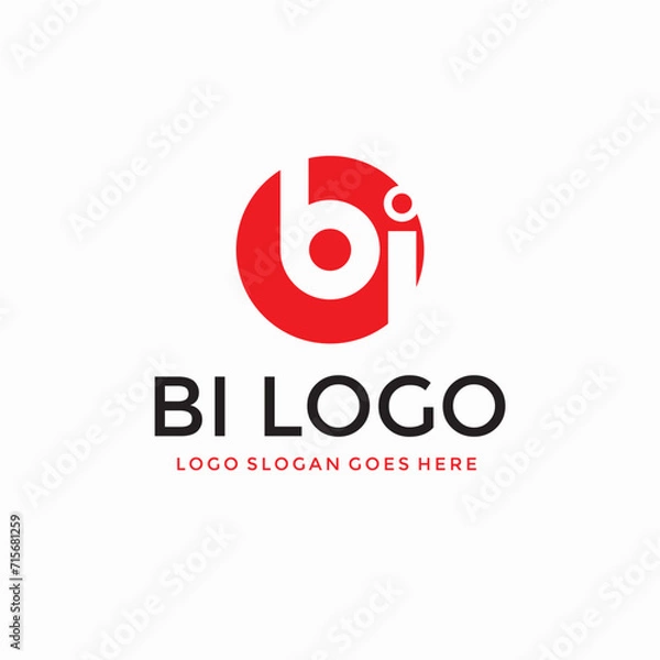 Fototapeta BI Letter circle logo vector image