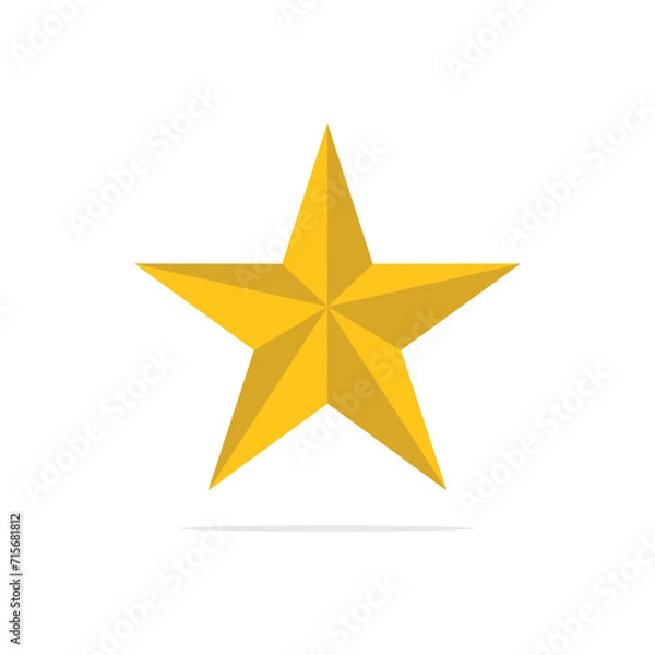 Fototapeta golden star icon isolated on white background. vector illustration