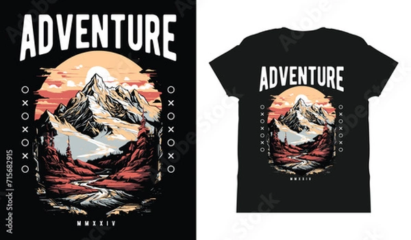 Fototapeta t shirt design adventure vector