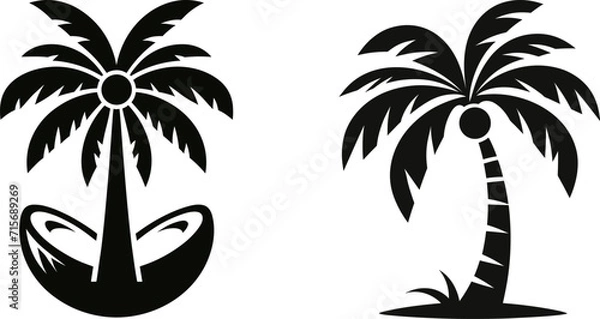 Fototapeta simple and modern coconut tree vector collection