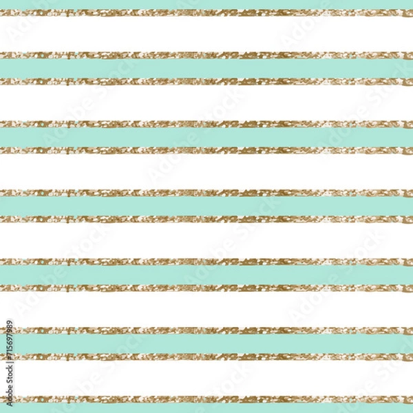 Obraz Colorful Stripes with golden lines seamless pattern 
