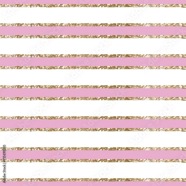 Obraz Colorful Stripes with golden lines seamless pattern 