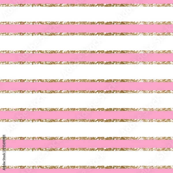Obraz Colorful Stripes with golden lines seamless pattern 