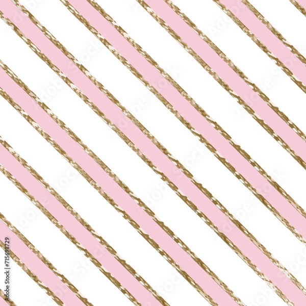 Obraz Colorful Stripes with golden lines seamless pattern 