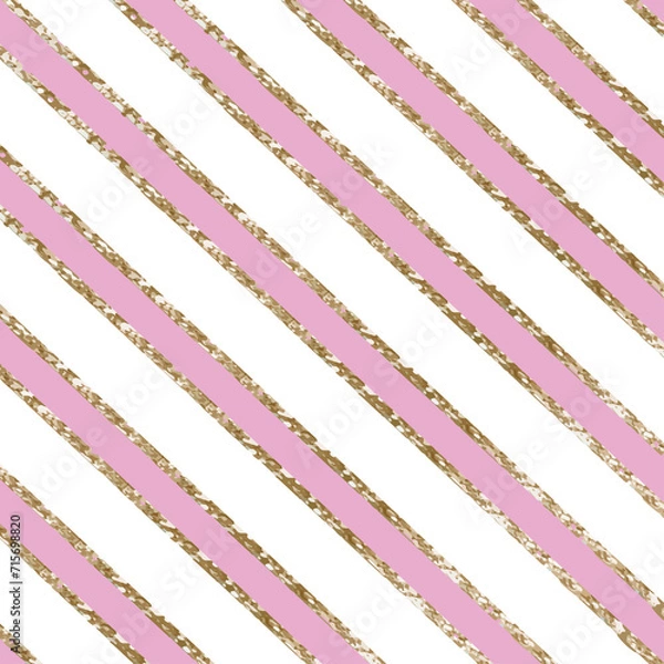 Obraz Colorful Stripes with golden lines seamless pattern 