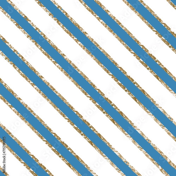 Fototapeta Colorful Stripes with golden lines seamless pattern 