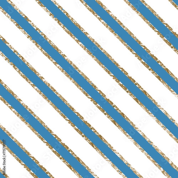 Fototapeta Colorful Stripes with golden lines seamless pattern 
