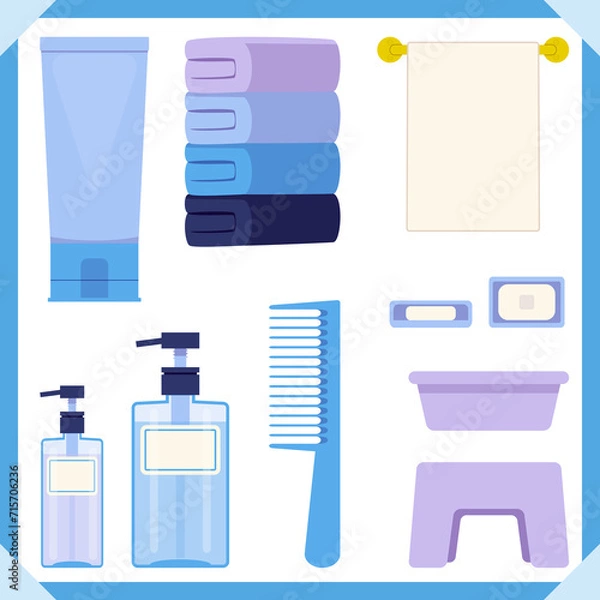 Fototapeta バス用品イラストセット