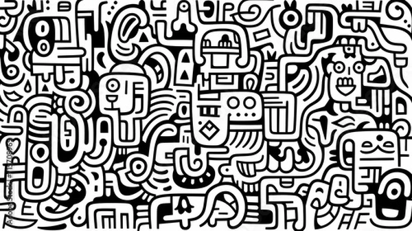 Fototapeta Cute graffiti art abstract background poster web page PPT, art background