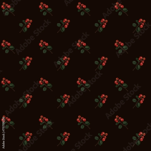 Obraz Christmas Berries Seamless Pattern