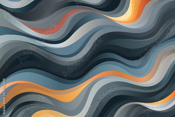 Fototapeta Modern colorful background made of matte waves. The shape of the waves is one on top of the other. 3d background of multi-layered waves