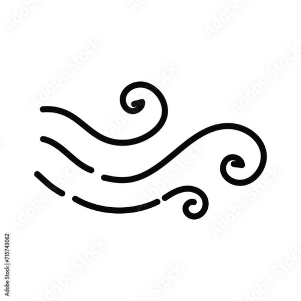 Fototapeta Doodle illustration of weather element of wind
