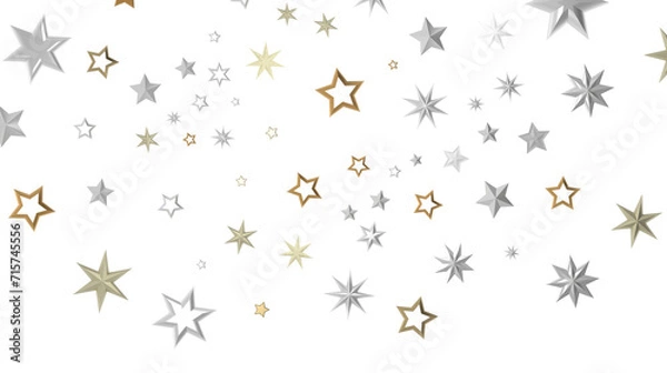 Fototapeta Stellar Christmas Symphony: Exquisite 3D Illustration of Falling Stars in Harmonious Motion for the Holidays