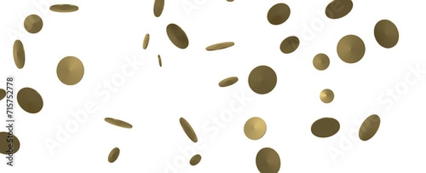 Obraz Glittering confetti on a transparent background. Holiday, birthday and Christmas decoration