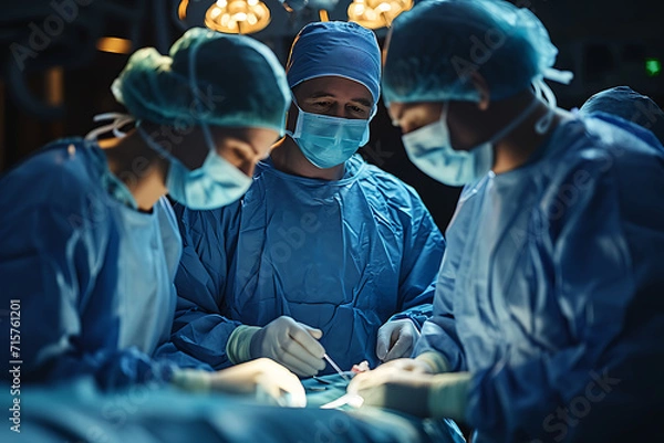 Fototapeta doctors in the operating room performing an operation 