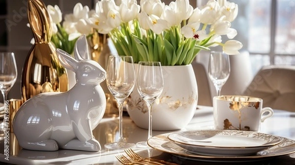 Obraz Luxurious Easter table setting