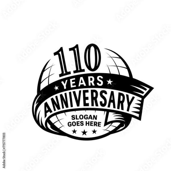Obraz 110 years anniversary design template. 110th logo. Vector and illustration.