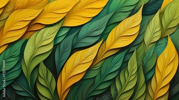 Obraz seamless background picture with leaf pattern, leaves, trees, tree branches