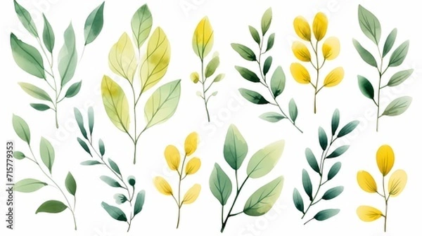 Fototapeta seamless background picture with leaf pattern, leaves, trees, tree branches